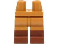 Hips and Legs with Molded Reddish Brown Lower Legs / Boots  Pattern in mittelnougat, LEGO Teilenummer 970c00pb1023