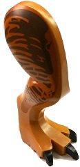 LEGO onderdeel Dinosaur Leg Large (Rear) Tyrannosaurus rex with Pin, Black Claws and Brown and Dark Orange Stripes Pattern - Right (98062c01pb04)