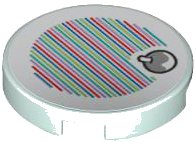 LEGO onderdeel Tile, Round 2 x 2 with Bottom Stud Holder with Super Mario Scanner Code Fruit Pattern (Sticker) - Set 71417 14769pb589