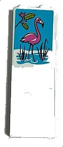 LEGO part Brick 1 x 2 x 5 with Dark Pink Flamingo in Water and Small Branch with Lime Leaves on Medium Azure Background Pattern (Sticker) - Set 41347 (2454pb218)