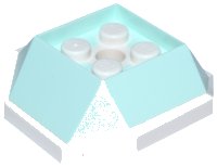 LEGO onderdeel Shell with 4 Recessed Studs and Hole with Molded White Bottom Pattern 67013pb01