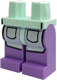 LEGO part Hips and Medium Lavender Legs with Apron with Pockets and Flowers Pattern 970c157pb01