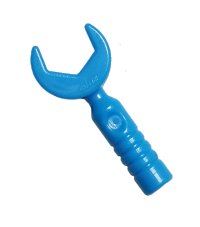 Minifigure, Utensile Chiave Inglese Aperta - Maniglia 3 Coste in azzurro scuro, numero pezzo LEGO 11402g
