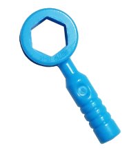 Minifigure, Utensile Chiave Inglese - Maniglia 3 Coste in azzurro scuro, numero pezzo LEGO 11402i