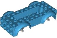 Veicolo, Base 5 x 10 x 2 1/2 con Parafanghi e 6 x 2 Centro Incavato con 3 Fori con Supporti Ruote Grigio Blu Chiaro Allegati in azzurro scuro, numero pezzo LEGO 11650c02