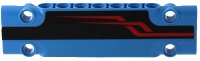 LEGO onderdeel Technic, Panel Plate 3 x 11 x 1 with Red Angled Stripes on Black Background Pattern Model Left Side (Sticker) - Set 42098 15458pb041l