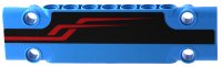 LEGO part Technic, Panel Plate 3 x 11 x 1 with Red Angled Stripes on Black Background Pattern Model Right Side (Sticker) - Set 42098 15458pb041R