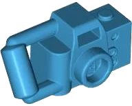 Minifigur, Zubehör Kamera tragbar mit erweitertem Griffgriff in dunkelazur, LEGO Teilenummer 30089b