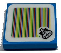 LEGO part Tile 2 x 2 with Super Mario Scanner Code Larry Pattern (Sticker) - Sets 71380 / 71427 3068pb1534
