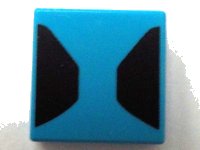 LEGO part Loseta 1 x 1 con patrón de trapezoides negros 3070pb355