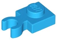 Plate, Modified 1 x 1 with Open O Clip Thick (Vertical Grip) in dunkelazur, LEGO Teilenummer 4085d