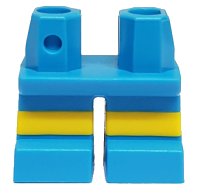 LEGO part Legs Short with Molded Horizontal Yellow Stripes  Pattern 41879pb001