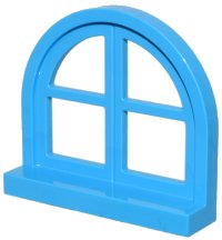 LEGO part Window 1 x 4 x 3, Rounded Top with 4 Panes and Sill 5260