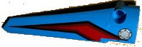 LEGO onderdeel Technic, Panel Fairing # 6 Long Smooth, Side B with Gas Hatch and Red, Dark Red and Black Lines Pattern (Sticker) - Set 42077 64393pb044