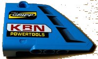 LEGO part Technic, Panel Fairing #13 Large Short Smooth, Side A with 'KRN POWERTOOLS' Red and Yellow and Vents Pattern (Sticker) - Set 42077 64394pb025