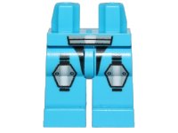 LEGO part Hips and Legs with Galaxy Squad Armor with Light Bluish Gray and White Hexagonal Knee Pads and Short Belt Pattern 970c00pb0213