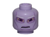 LEGO part Minifigure, Head Alien with SW Umbaran Soldier, Large Purple Eyes and White Eyebrows Pattern 3626pb0840