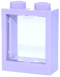 LEGO onderdeel Window 1 x 2 x 2 Flat Front with Trans-Clear Glass (60592 / 60601) 60592c01