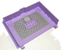 LEGO part Container, Book Cover Half, 16 x 12 x 2 2/3 (Storybook Adventures) with Light Bluish Gray Background with Stonework and Lattice Pattern 65196pb02