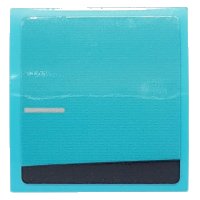 LEGO part Slope, Curved 2 x 2 x 2/3 with Black Stripe and Silver Line on Medium Azure Background Pattern Model Left Side (Sticker) - Set 76898 15068pb288L