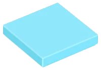 Piastrella 2 x 2 in azzurro medio, numero pezzo LEGO 3068