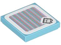 LEGO part Tile 2 x 2 with Super Mario Scanner Code Fliprus Pattern (Sticker) - Set 71417 (3068pb2185)