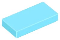 Piastrella 1 x 2 in azzurro medio, numero pezzo LEGO 3069