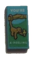 LEGO part Carreau 1 x 2 with Monkey with Banana and 'YOU'RE A-PEELING' Pattern 3069pb0373