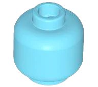 Minifigure, Head (Plain) in azzurro medio, numero pezzo LEGO 3626