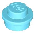 Piastra, Rotondo 1 x 1 in azzurro medio, numero pezzo LEGO 4073