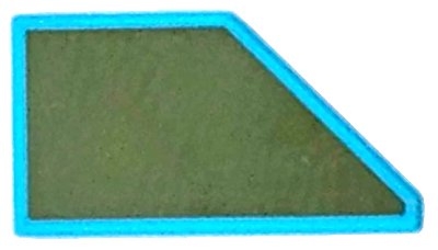 LEGO onderdeel Tile, Modified 1 x 2 Wedge Left with Olive Green Surface Pattern (5091pb001)