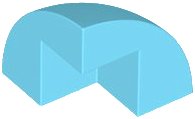 LEGO part Brick Round Corner, Curved 2 x 2 x 1 2/3 Quarter Dome with 1 Cutout 5906