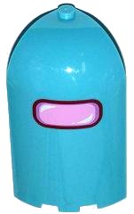LEGO part Panel 3 x 3 x 6 Corner Convex with Curved Top with Bright Pink Window Pattern (Sticker) - Set 3186 6059pb02