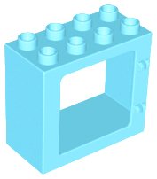 LEGO onderdeel Duplo Door / Window Frame 2 x 4 x 3 Flat Front Surface, Completely Open Back 61649