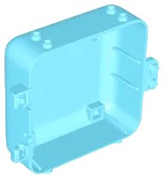 Container, Box 3 x 8 x 6 2/3 Half Back en azul celeste medio, número de pieza LEGO 64454