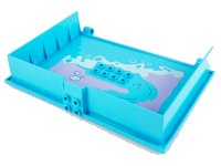 LEGO part Container, Book Cover Half, 16 x 12 x 2 2/3 (Storybook Adventures) with Lavender Beach Sand, White Rocks and Foam Pattern 65196pb05