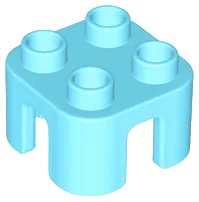 Duplo, Furniture Chair with 4 Studs en azul celeste medio, número de pieza LEGO 65273