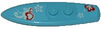 LEGO part Minifigure, Utensil Surfboard Standard with Hearts and Flowers on Medium Azure Background Pattern (Stickers) - Set 3184 90397pb003