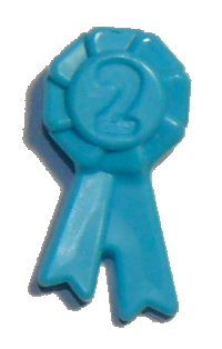 Friends Accessories Award Ribbon with Number 2 in mittelazur, LEGO Teilenummer 92355f