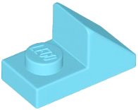 Slope 45 2 x 1 with 2/3 Cutout in mittelazur, LEGO Teilenummer 92946