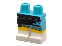 LEGO part Hips and White Legs with Black and Medium Azure Wrap Dress Pattern 970c01pb08