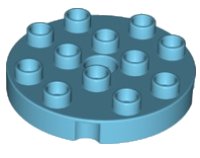 Duplo, Plate Round 4 x 4 with Hole with Locking Ridges, LEGO onderdeelnummer 98222