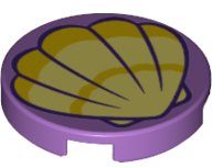 LEGO part Tile, Round 2 x 2 with Bottom Stud Holder with Scallop Shell Pattern 14769pb227