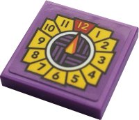LEGO onderdeel Tile 2 x 2 with Wall Clock Pattern (Sticker) - Set 21324 3068pb1474