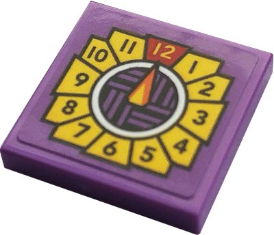 LEGO onderdeel Tile 2 x 2 with Wall Clock Pattern (Sticker) - Set 21324 (3068pb1474)