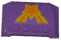 LEGO part Wedge 4 x 6 x 2/3 Triple Curved with Orange and Yellow Shooting Star Pattern (Sticker) - Set 3183 52031pb056