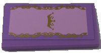 LEGO part Tile 2 x 4 with Gold Crown and Swirls Pattern (Sticker) - Set 41055 87079pb0517
