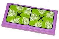 LEGO part Tile 2 x 4 with Lime Seat Cushion with Black Buttons Pattern (Sticker) - Set 41347 87079pb0978