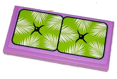 LEGO part Tile 2 x 4 with Lime Seat Cushion with Black Buttons Pattern (Sticker) - Set 41347 (87079pb0978)