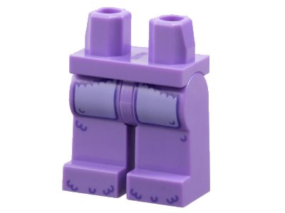 LEGO part Hips and Legs with Large Lavender Pockets and Dark Purple Fur Pattern (970c00pb1710)